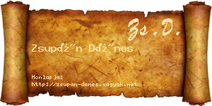 Zsupán Dénes névjegykártya